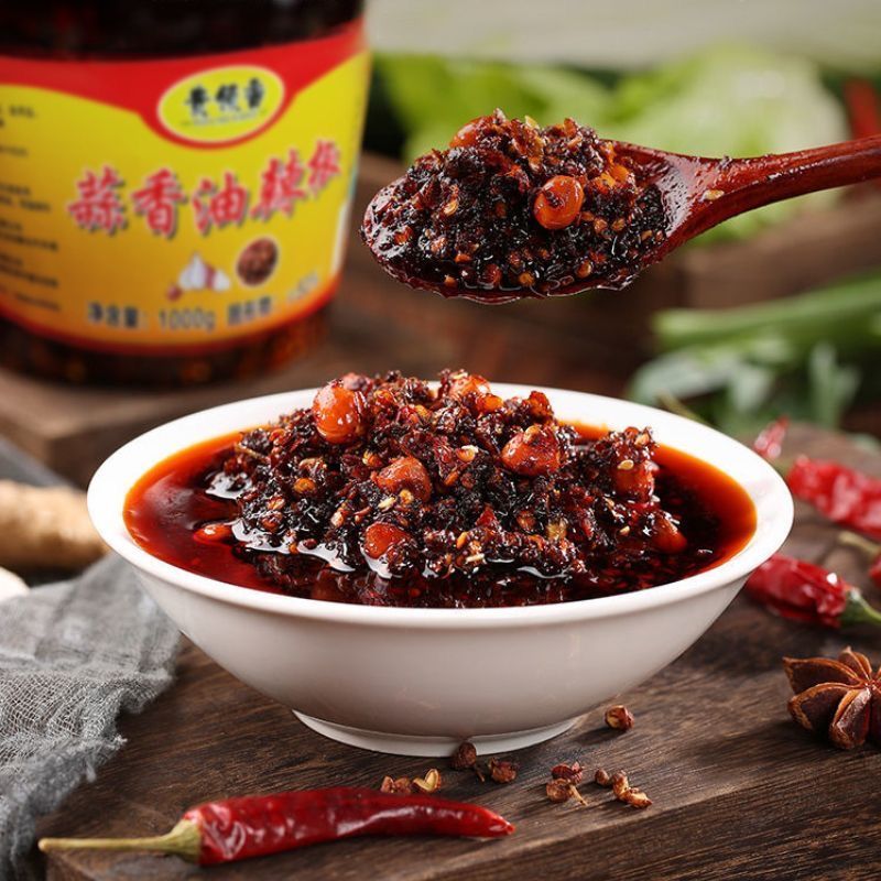 贵州蒜香油辣椒油泼子辣椒拌饭拌粉拌面凉拌菜调味品下饭辣椒