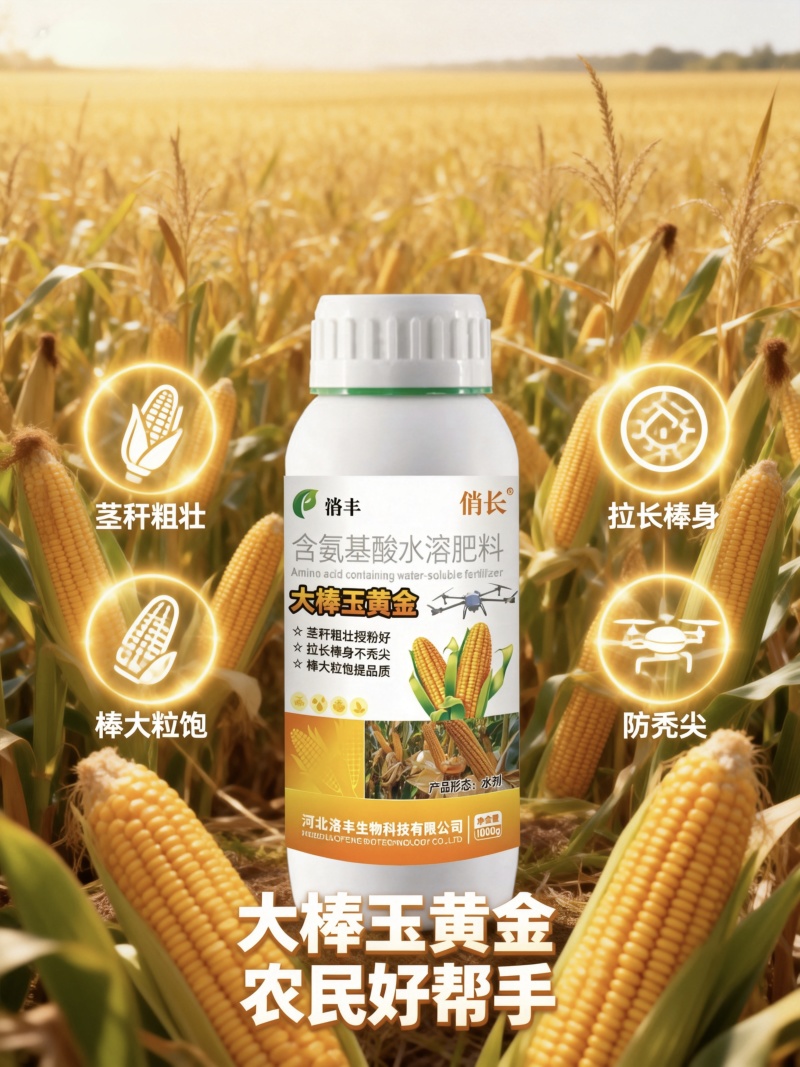 大棒玉黄金，玉米金大棒专用叶面肥，控旺，抗倒，增产，增收