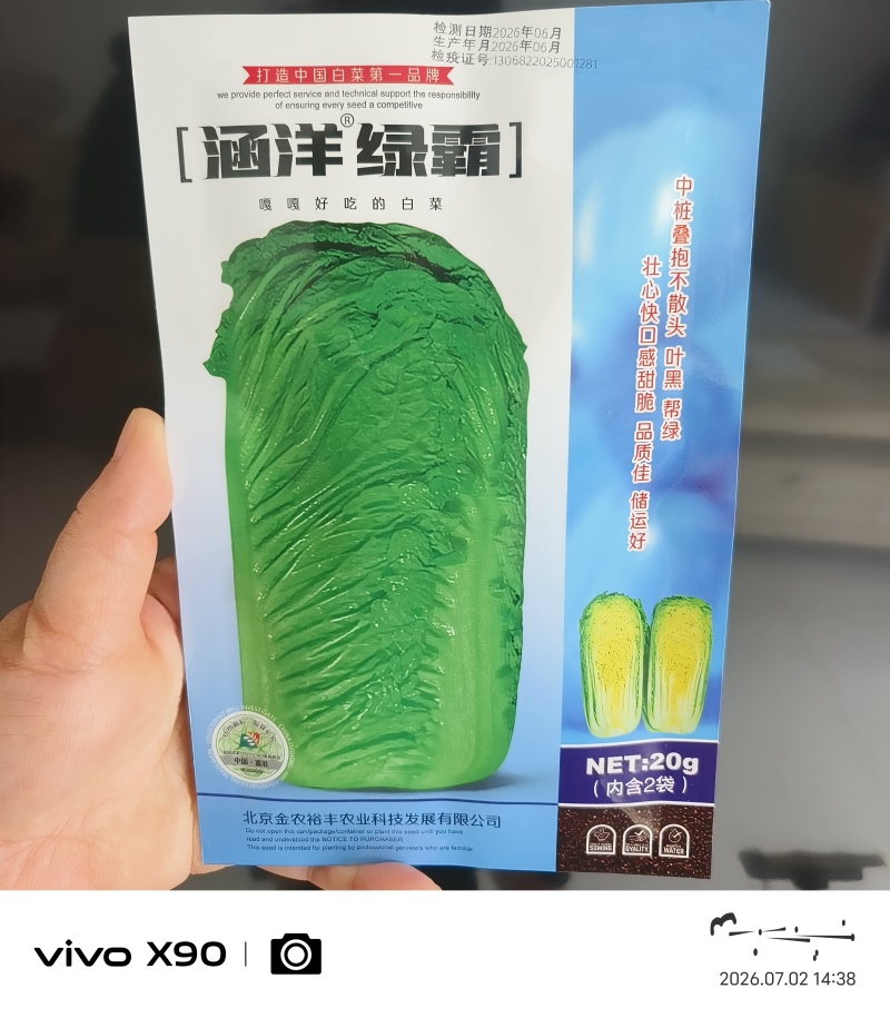 涵洋绿霸青帮绿霸王白菜种子壮心快直筒麻叶黄心大白菜种子