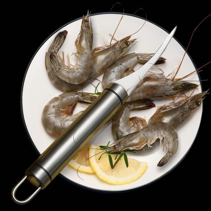 虾肉开虾皮皮虾去皮虾线去核虾壳工具不锈钢神器家用拨虾器取