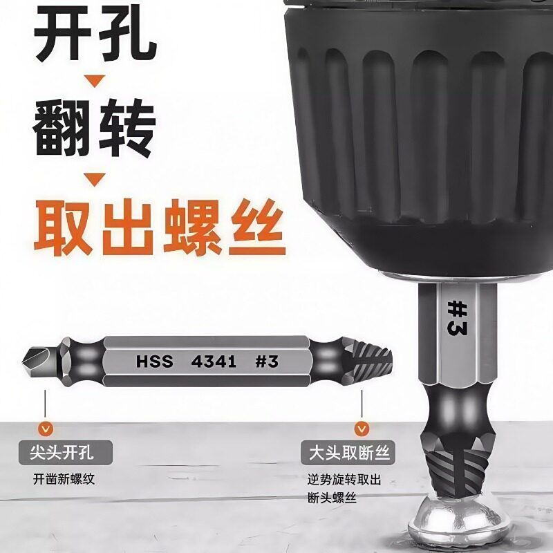 断丝取出器螺丝断头取出取断滑丝滑牙锥丝攻取丝器生锈滑丝倒
