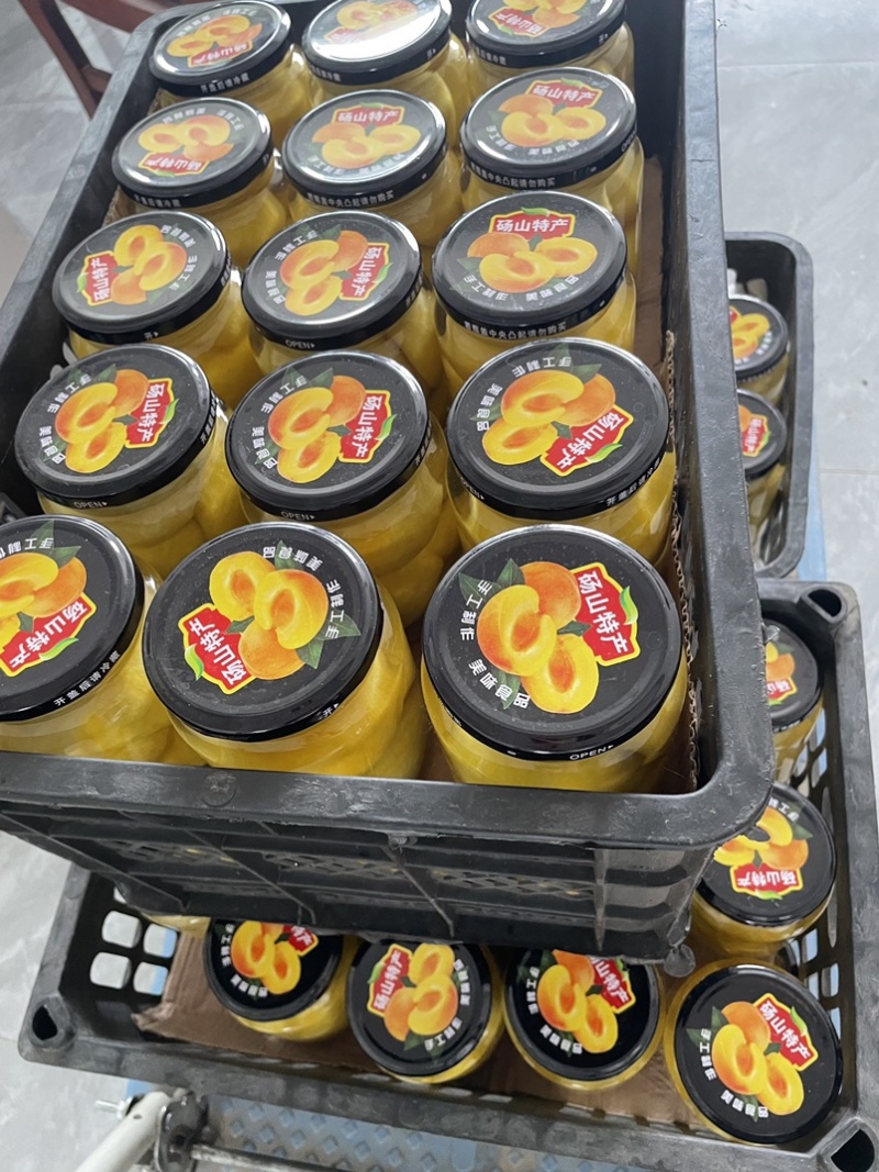 砀山黄桃罐头农家自制水果罐头700g大玻璃瓶***