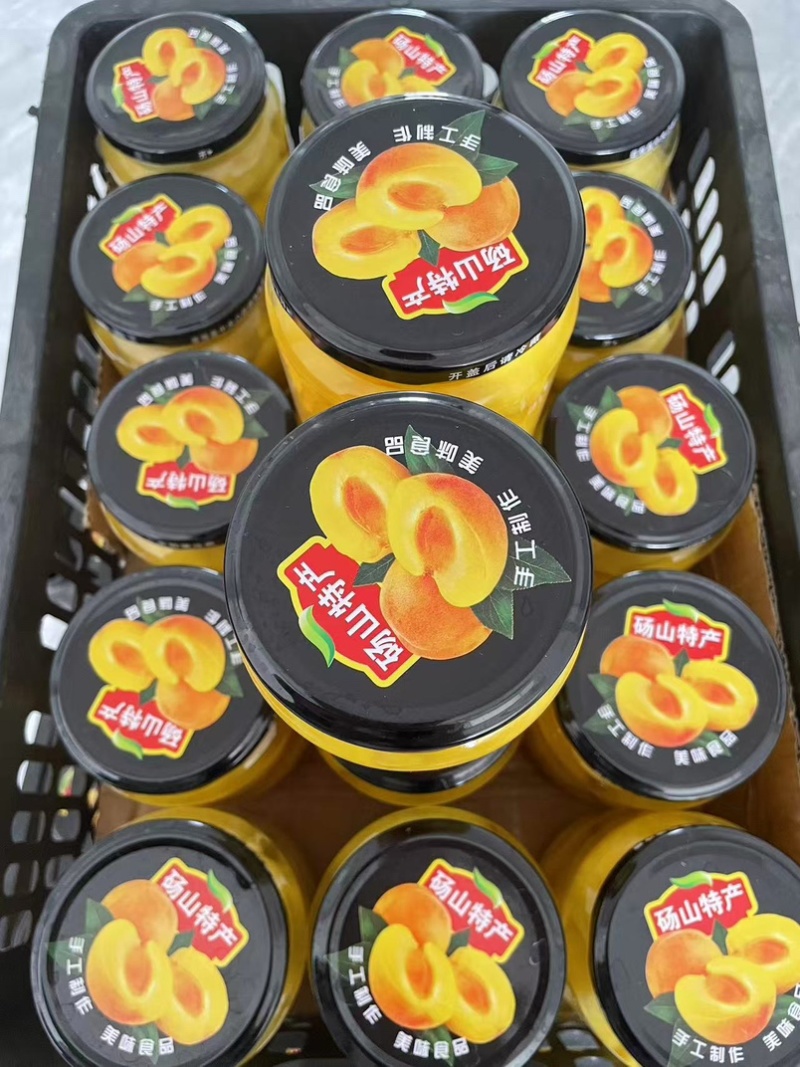 砀山黄桃罐头农家自制水果罐头700g大玻璃瓶***