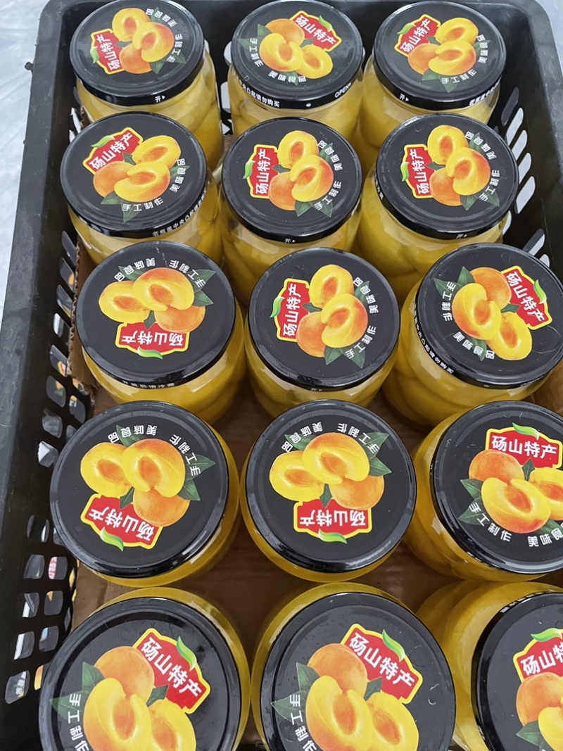 砀山黄桃罐头农家自制水果罐头700g大玻璃瓶***