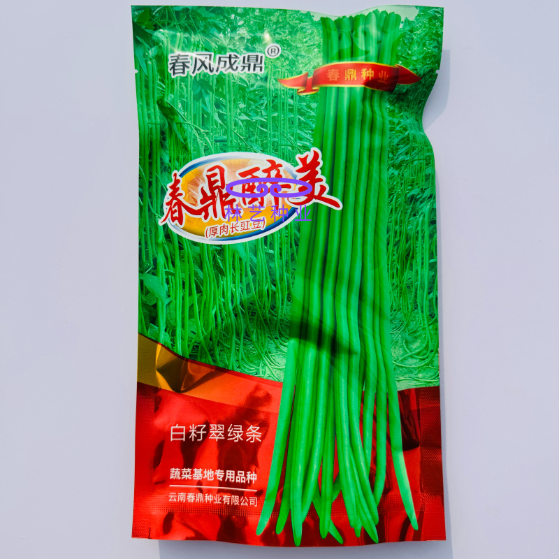 春鼎醉美长豇豆种籽翠绿有光泽豆角顺直厚肉紧实双荚率高