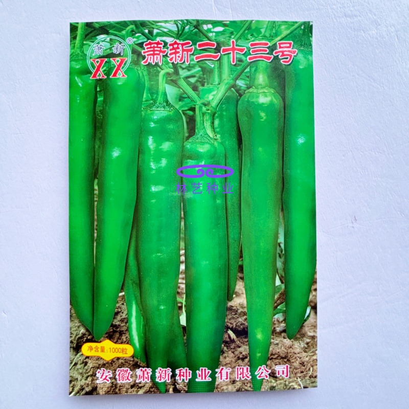 萧新二十三中早熟羊角椒种子果亮绿顺直光亮辣味浓香产量高