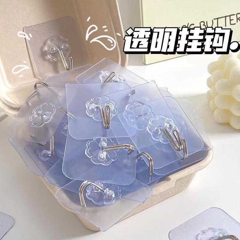 挂钩强力粘胶粘钩强承重免打孔门后厨房墙壁透明粘钩强力无痕