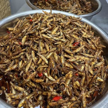 即食小河鱼地摊电商批发即食小河鱼干豆豉鱼干小鱼仔河鱼