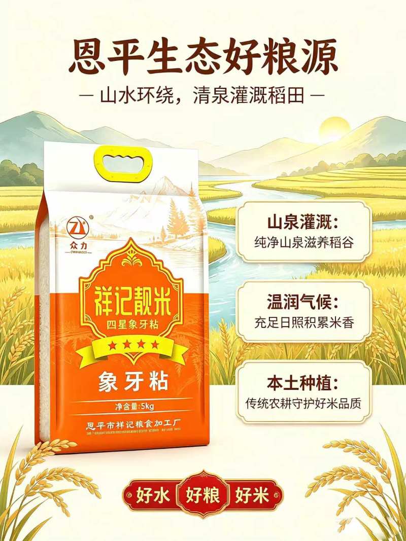 广东省恩平市祥记象牙粘香米