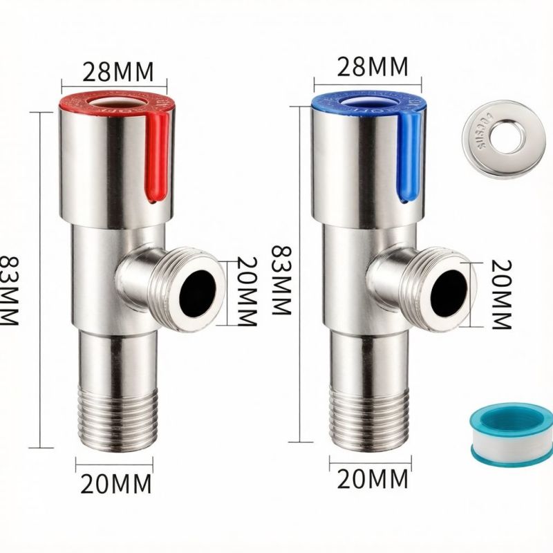 (加厚)电镀铁三角阀冷热水热水器开关马桶家用一进一出4