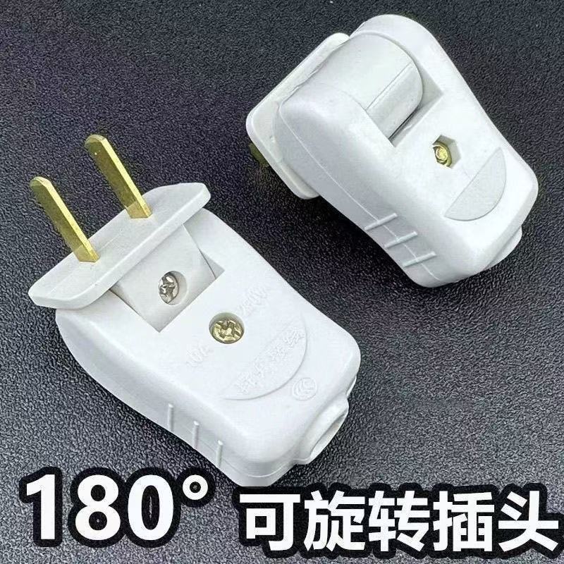 180度可旋转二脚插头10A固定家用插头防摔