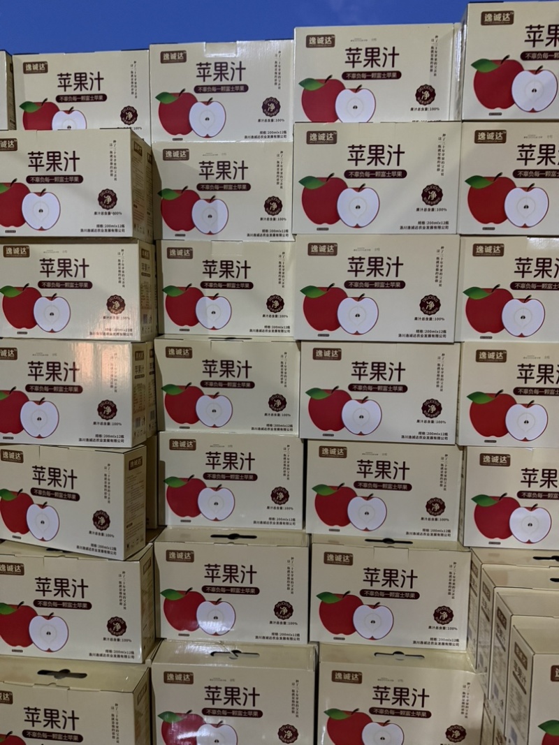 陕西苹果汁采用洛川苹果100%果汁休闲果汁好喝解腻批发
