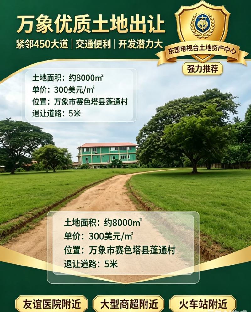 老挝万象高铁站旁的土地。