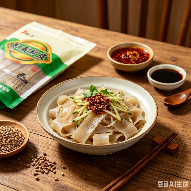 宁夏盐池手工荞麦粉皮农家杂粮干货250g袋装凉拌火锅食材