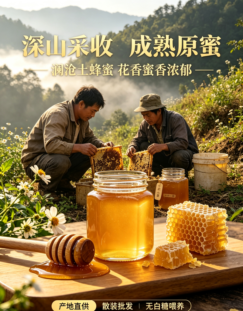 （农家土蜂蜜）云南澜沧深山百花土蜂蜜