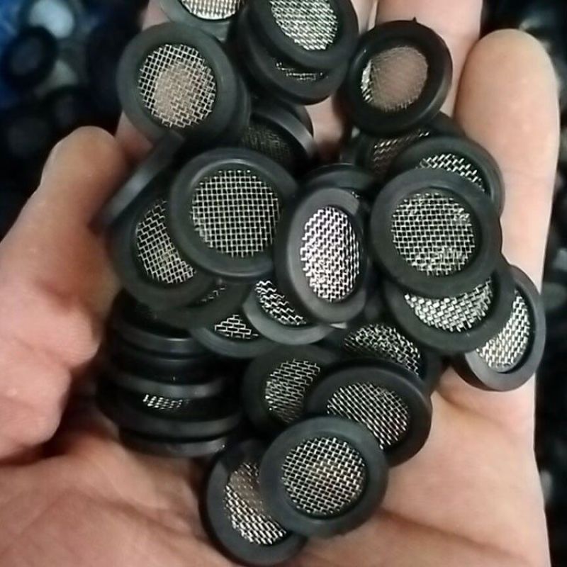 4分家用淋浴花洒软管垫片黑橡胶垫圈橡皮垫喷头配件带过滤网