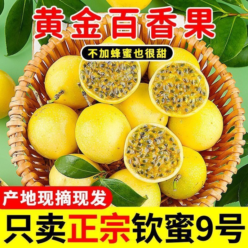 正宗钦蜜9号广西黄金百香果新鲜热带水果应季当季整箱批发