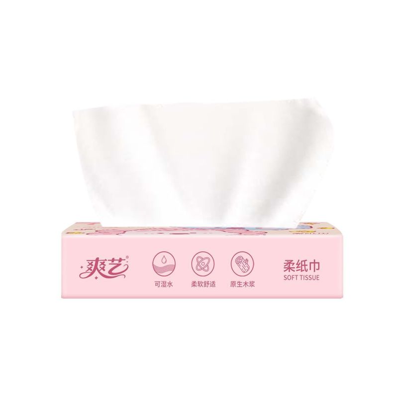原木彩色印花方巾抽纸便携纸巾手帕餐巾纸商用擦手纸卫生纸面