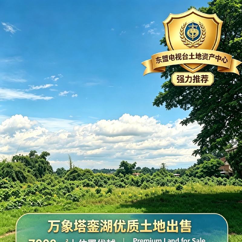 老挝万象塔銮湖7千平地块出售