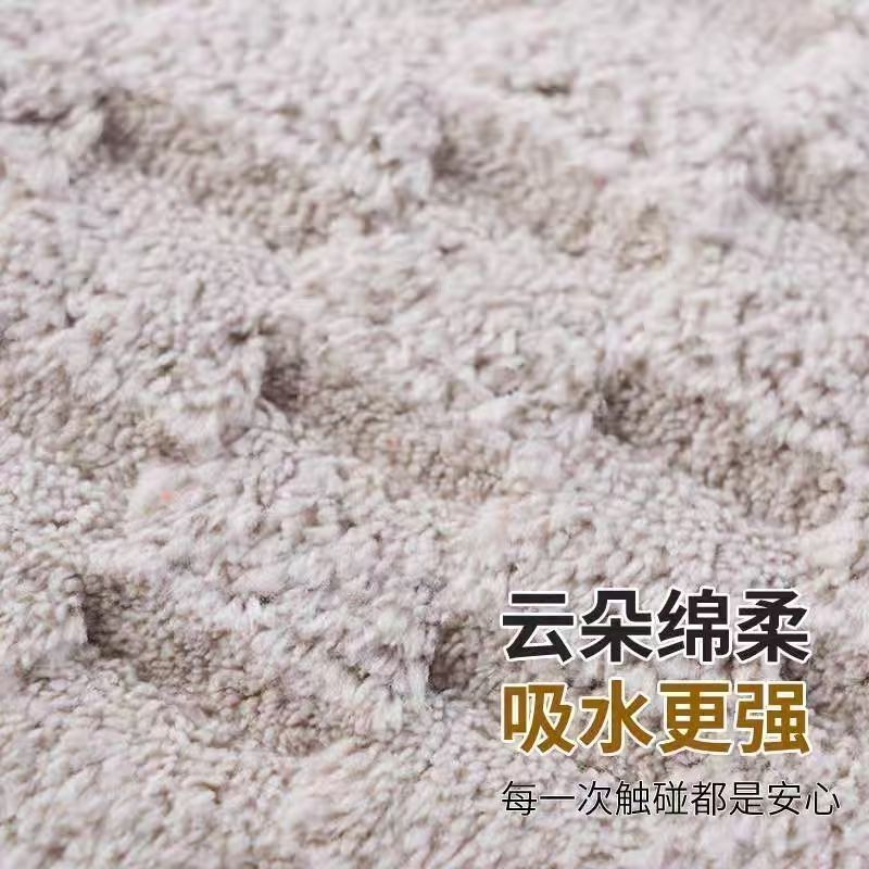 厨房抹布不掉毛洗碗擦桌强吸水无痕加厚竹节绒清洁布擦地不沾