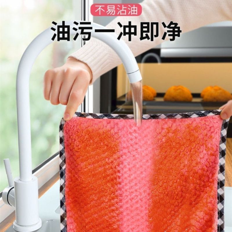强吸水不沾油抹布洗碗厨房专用加厚不掉毛擦桌擦手百洁布清洁