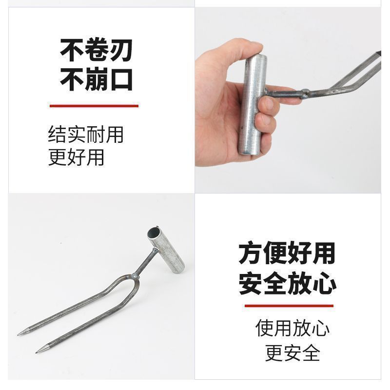 手持松土除草两齿神器铲子园艺种菜养花施肥工具松土二齿松土