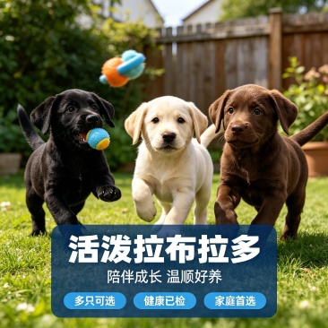 自家繁育拉布拉多，沉稳乖巧，看家陪伴两不误好养活