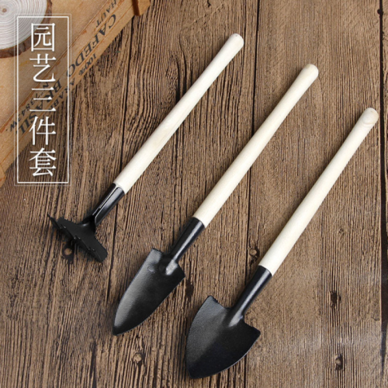 加厚型园艺工具三件套种花挖土铲子种菜铲锄耙小盆栽多肉种植
