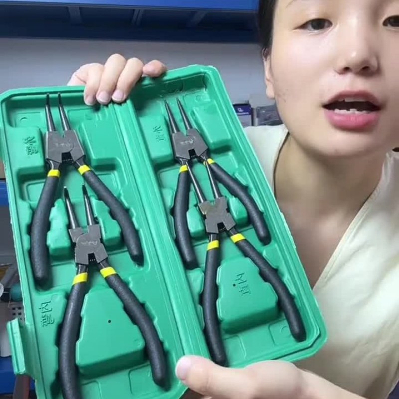 多功能扩张钳挡圈钳卡黄钳套装工具内外两用卡环钳卡簧钳子工