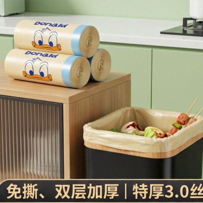 抗穿刺升级款唐老鸭·免撕易取抽绳垃圾袋加厚全屋通用收纳塑