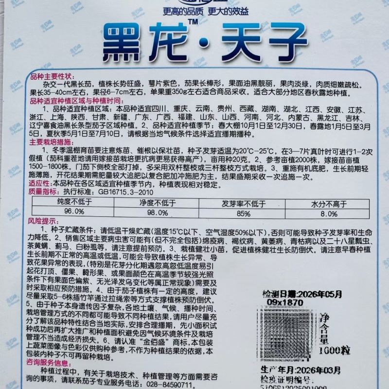 黑龙天子杂交一代黑长茄肉质松软果实长棒型春秋基地