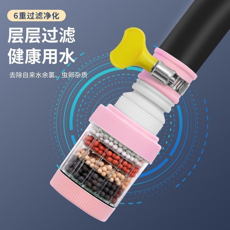360°万能接口可拆洗水龙头过滤器家用自来水防溅花洒通用