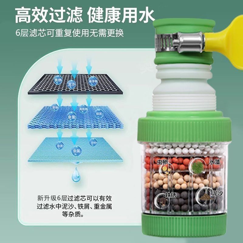 360°万能接口可拆洗水龙头过滤器家用自来水防溅花洒通用