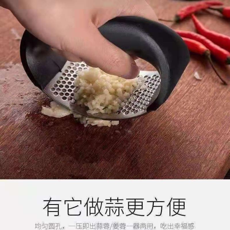 不锈钢手动环形压蒜器压泥器蒜蓉压蒜泥神器捣蒜器家用拍蒜工