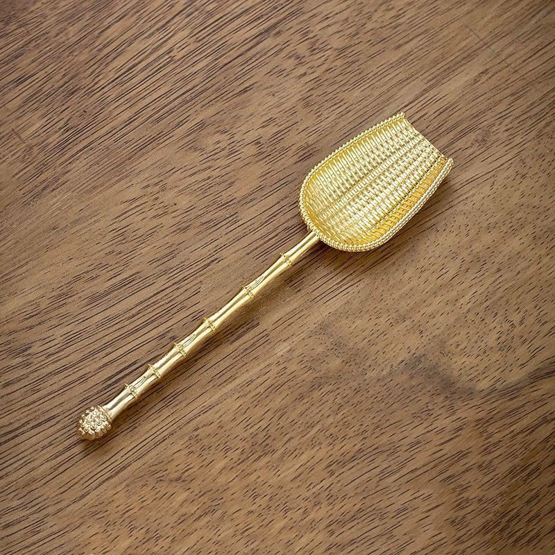 正品越南沙金簸箕取茶勺轻奢茶具套装手工制作送茶友节日实用