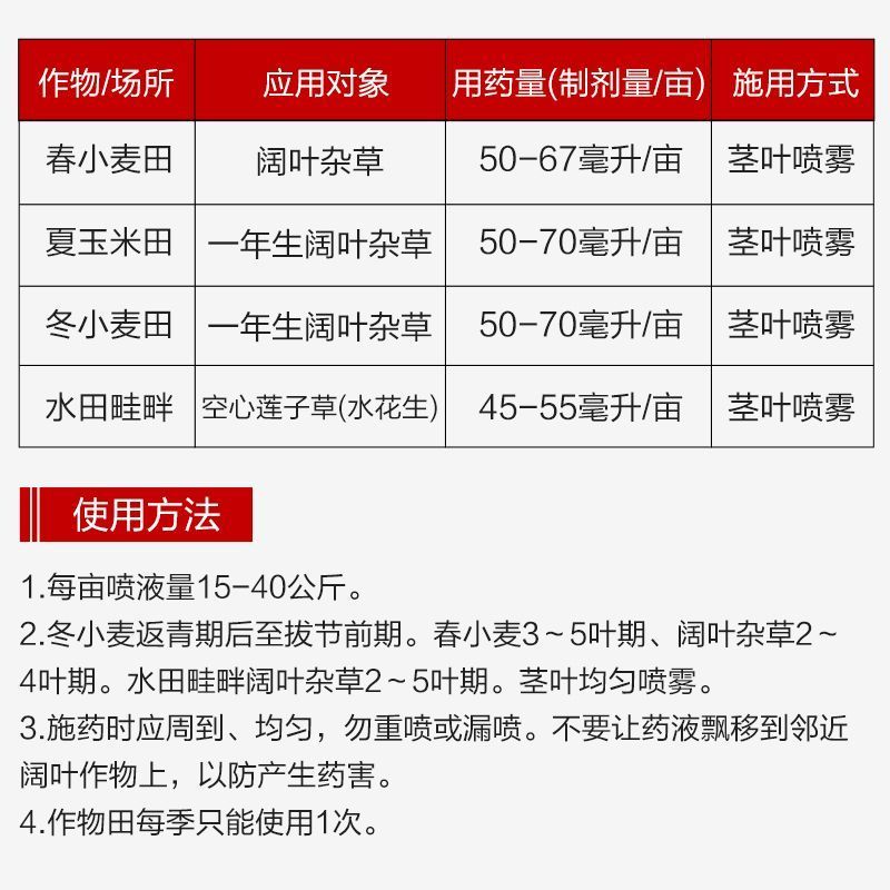 绿霸塔隆200克/升氯氟吡氧乙酸水花生莲子草一年生阔叶杂