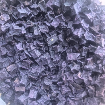 云南蒸熟烘干紫薯丁，极黑二号规格10×10，规格后期可选