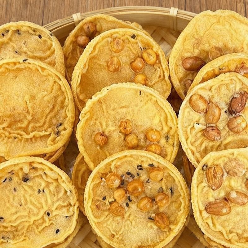 江西特产月亮巴花生巴黑芝麻饼油炸豆子饼独立小包装怀旧零食