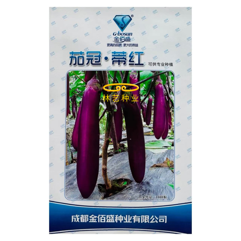 茄冠蒂红茄子种子早熟果皮红紫亮丽口感细嫩高产抗病春秋长茄