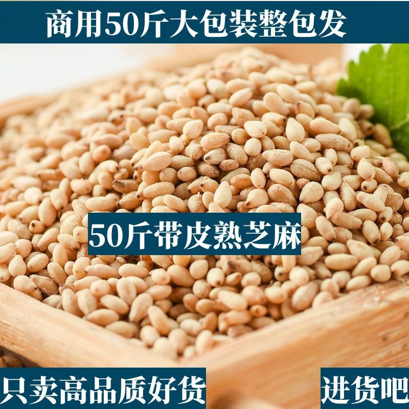 熟白芝麻50斤商用白芝麻炒熟饱满干净无沙糕点烘培原料大包