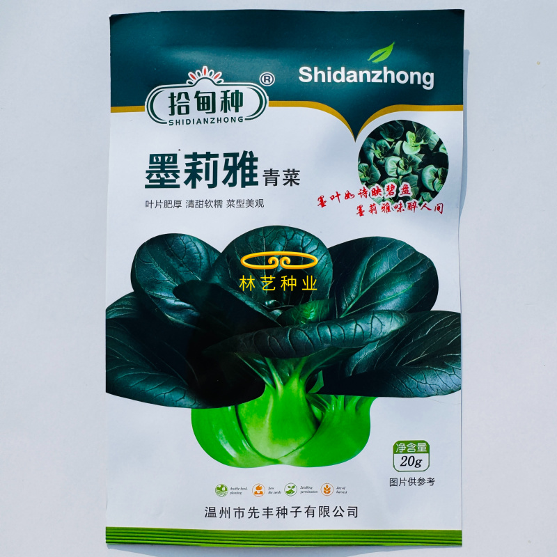 墨莉雅青菜种子杂交矮脚黑叶苏州青种子软糯清甜春秋易种