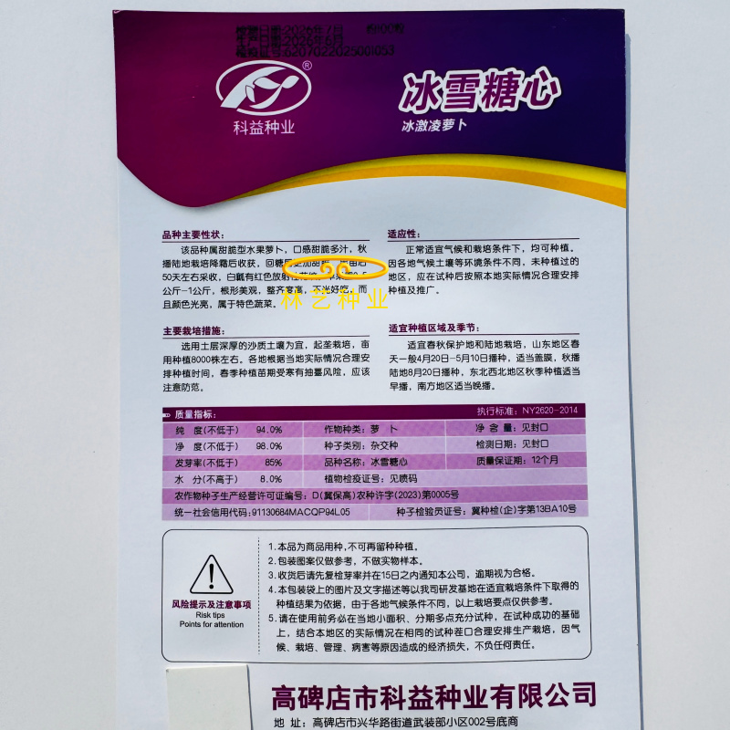 冰雪糖心萝卜种子紫红花甜脆水果萝卜种子花青素高糖度