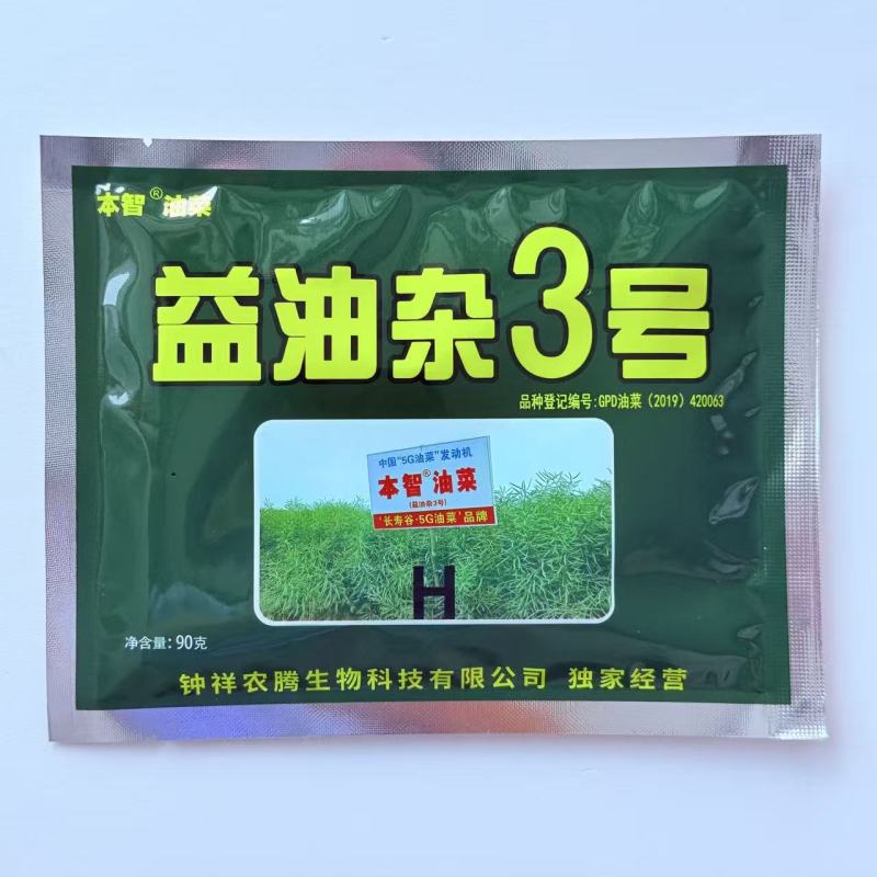 益油杂3号甘蓝型双低杂交油菜种子冬性中熟含油率47.8%