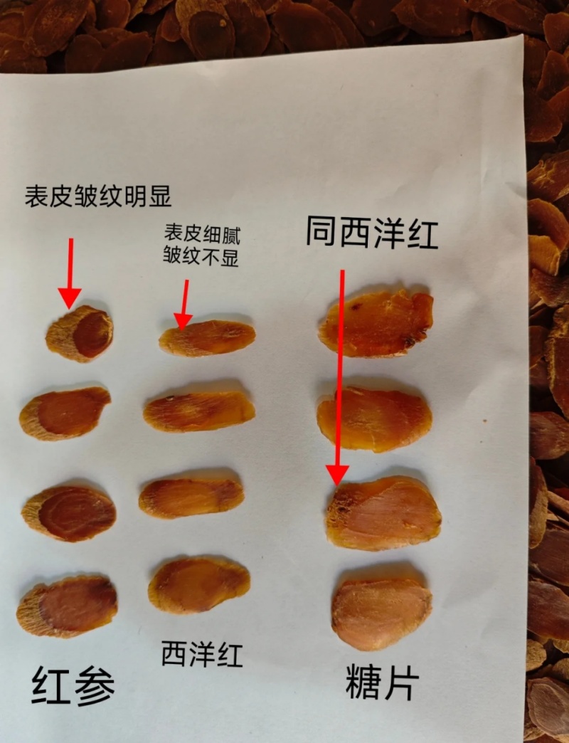 无糖.纯正红参片，非西洋红