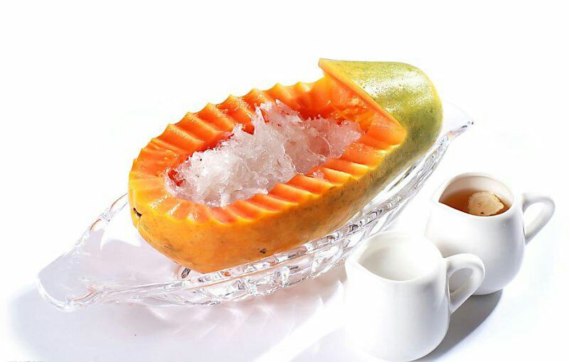 木瓜切块与雪燕泡发对比图