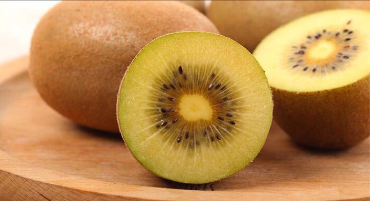 黄心猕猴桃切面特写