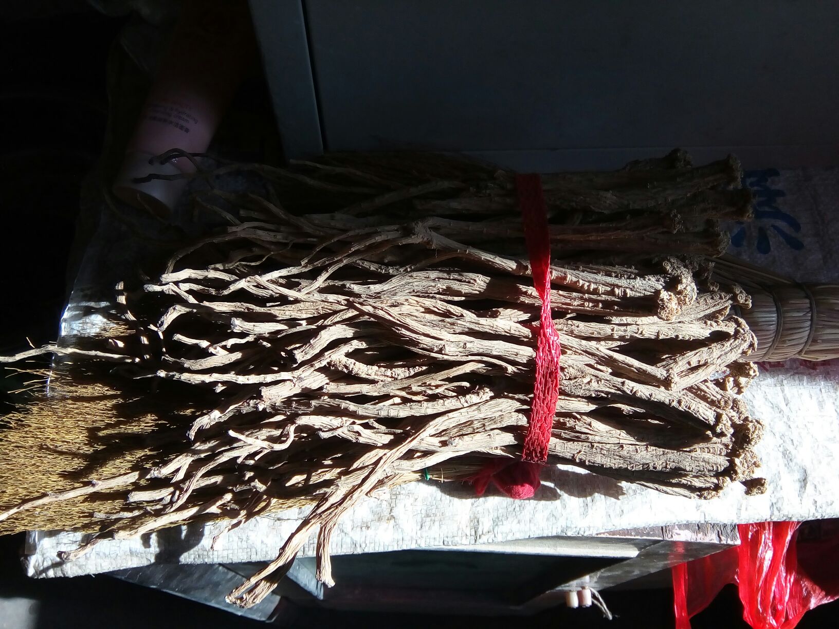 葛根与党参的中药材图示