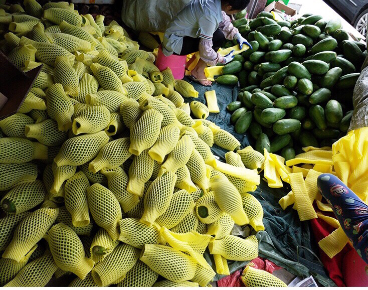 手机屏幕显示某生鲜APP上的木瓜商品详情页,页面展示三个不同成熟度的木瓜选项,配有清晰实物照片、价格标签、用户评分4.9分及‘今日送达’标识,下方为配送时间和储存建议说明 电商平台木瓜商品页面截图示意