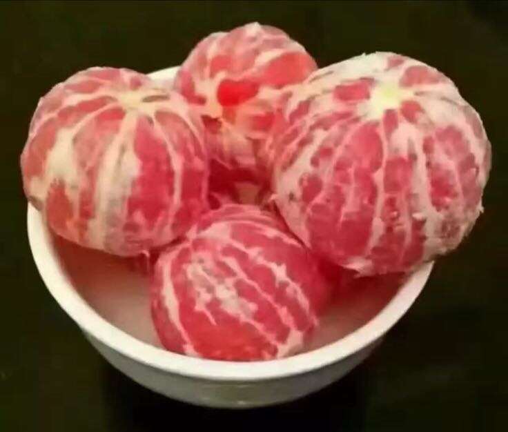 红心脐橙果肉特写