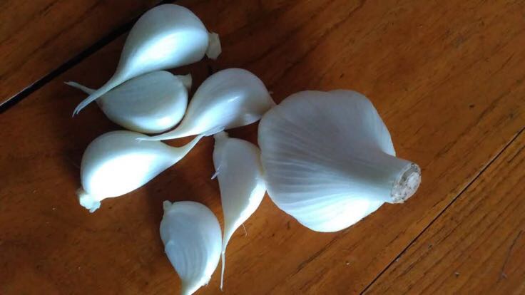 厨房中白皮蒜的多种使用方式场景图